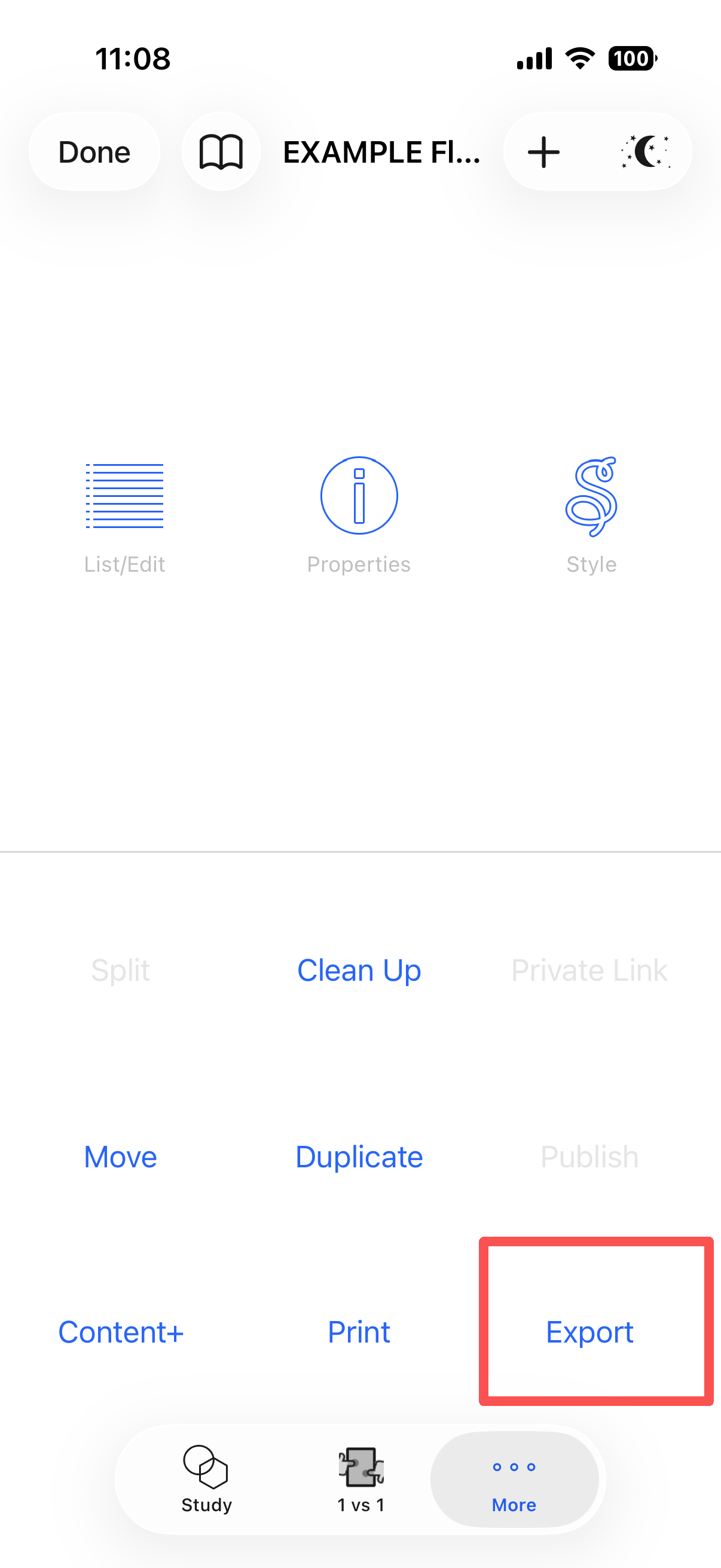 Tap Export